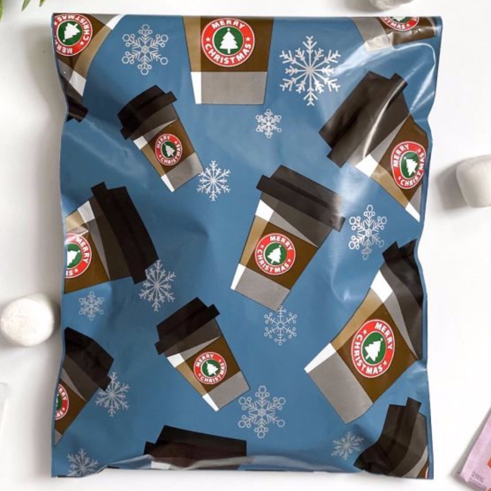 40 peppermint mocha designer 6x9 poly mailers